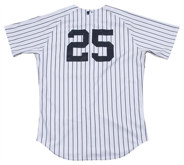 2015 Mark Teixeira Game Used New York Yankees Home Jersey (MLB Authenticated & Yankees-Steiner)
